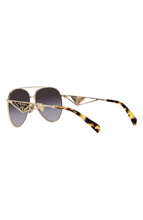 prada gold trim glasses|58mm gradient pilot sunglasses prada.